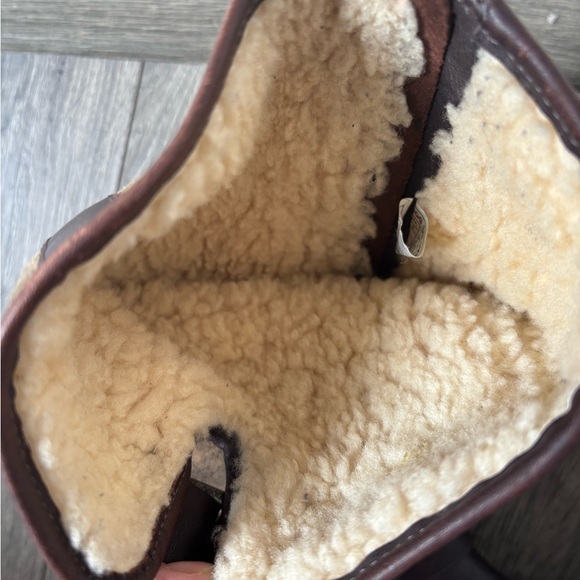 UGG Dark Brown and Tan Leather Boots - Picture 5 of 5